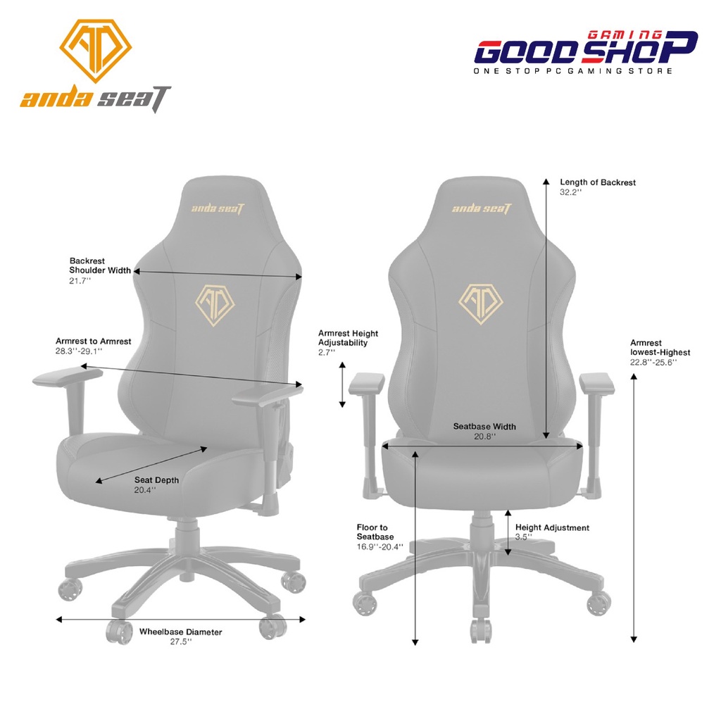 Andaseat Phantom 3 Series Premium - Office / Gaming Chair