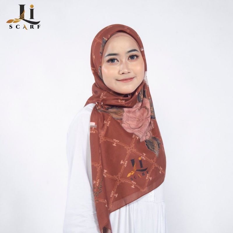 LI SCARF - PEONY SCARF - Hijab Segiempat - Voal UWR