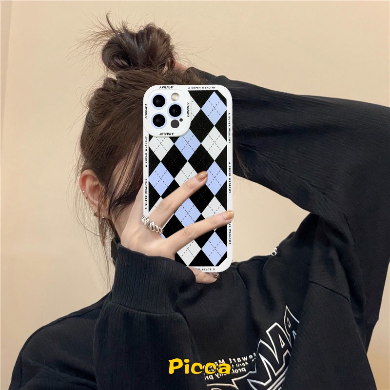Ins Casing Pola Grid Berlian Untuk Samsung A04s A73 A03 Core M23 A13 A53 A03s A32 A12 A72 A52 A23 A33 A22 A50 A21s A11 A71 A10s A52s A51 A20s A30s A50s A10 A20 A30 A02 A02s A03