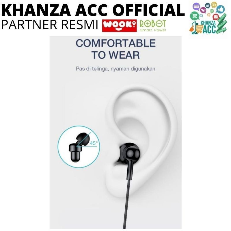KHANZAACC Robot RE20 Oblique In-Ear Deep Bass Ultra Light Wired Earphone