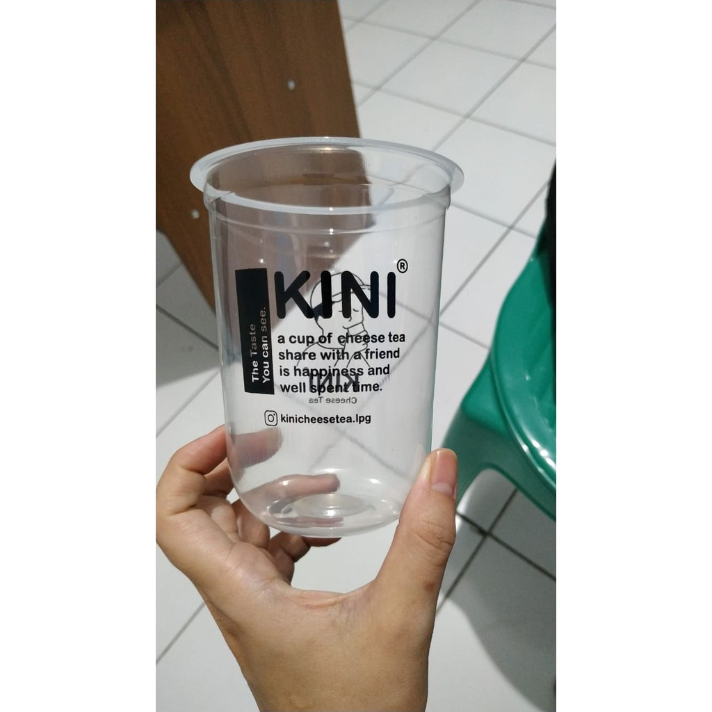 Sablon Gelas Plastik 16 oz 8 gram Oval PP (bisa di seal) tanpa tutup