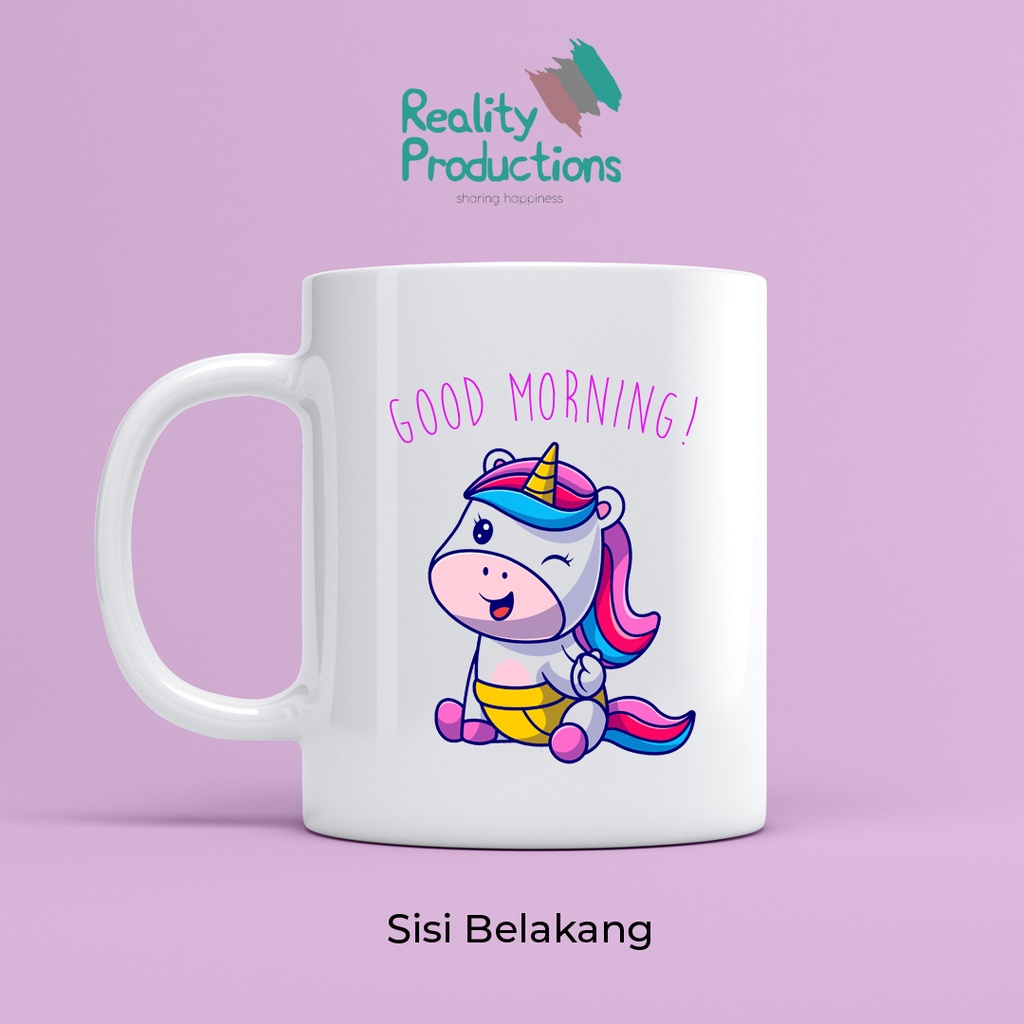 Mug Gelas Cangkir Good Morning Unicorn