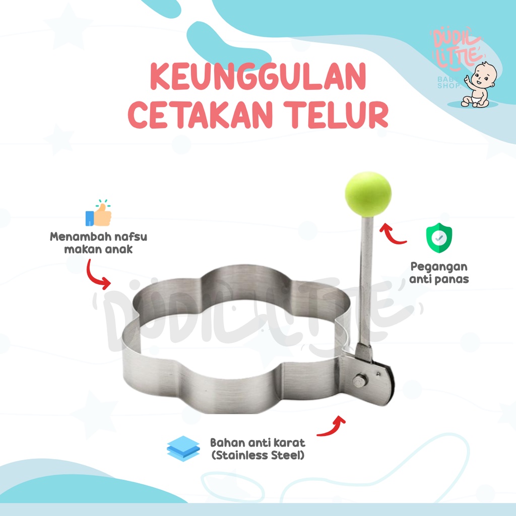 Cetakan telur karakter cetak telor ceplok dadar goreng stainless steel pancake 100% bergaransi