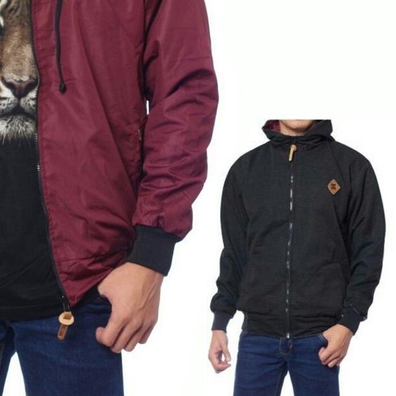 ♪ (JUMBO) JAKET TEBAL TASLAN BOLAK-BALIK JUMBO DC XL, XXL DC JAKET parasut taslan JUMBO ۝