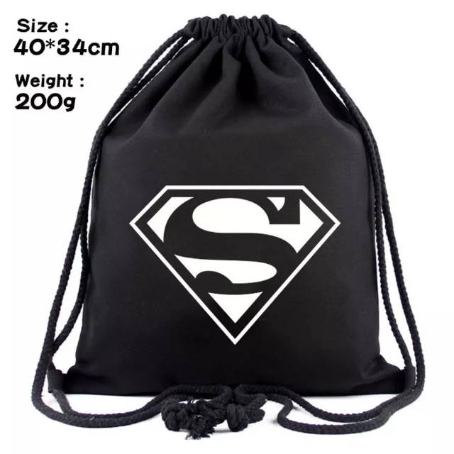 Tas Gym Supermen Ransel Tali Tarik Vintage Fashion 2022 Ransel Bahu Ransel Nilon Tahan Air Gaya Etnik Anime Kapasitas Besar Wanita