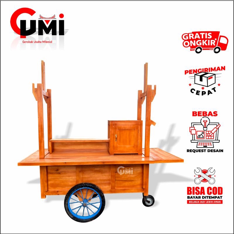 Gerobak Pecel Lele - Gerobak Jualan Lalapan - Grobak jualan untuk pecel lele terlaris | Model geroba