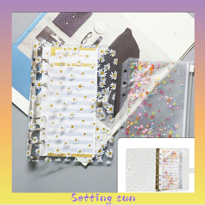 Buku Notebook / Catatan / Diary A6 Cover PVC Transparan Motif Bunga Daisy  TN