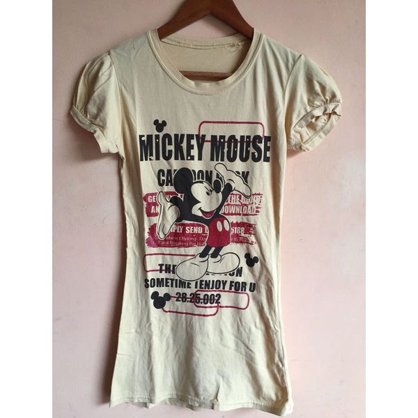 Ready Long T-shirt Mickey Mouse | Baju/Kaos Preloved | Thrift
