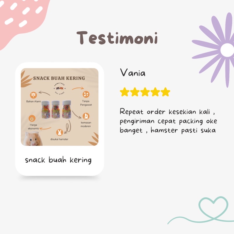 Dried Fruit Snack cemilan hamster buah kering snack hamster