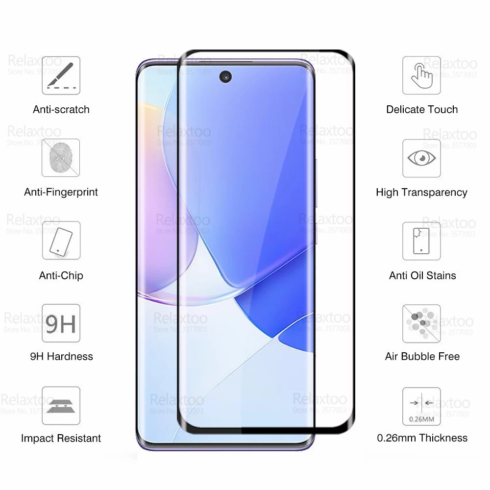 Pelindung Layar Tempered Glass Anti Gores / Jatuh Untuk Huawei Nova 9 / 9Pro