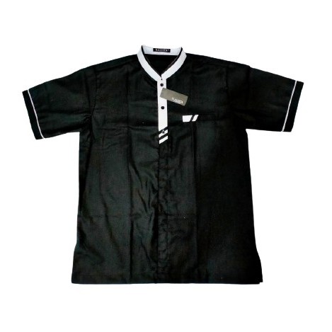 Baju Koko Lengan Pendek Polos Hitam