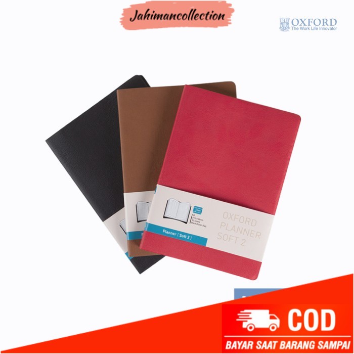 

✨ BISA COD ✨ Buku Agenda Oxford PU Planner A5 Merah Hitam Coklat (get 2pcs)