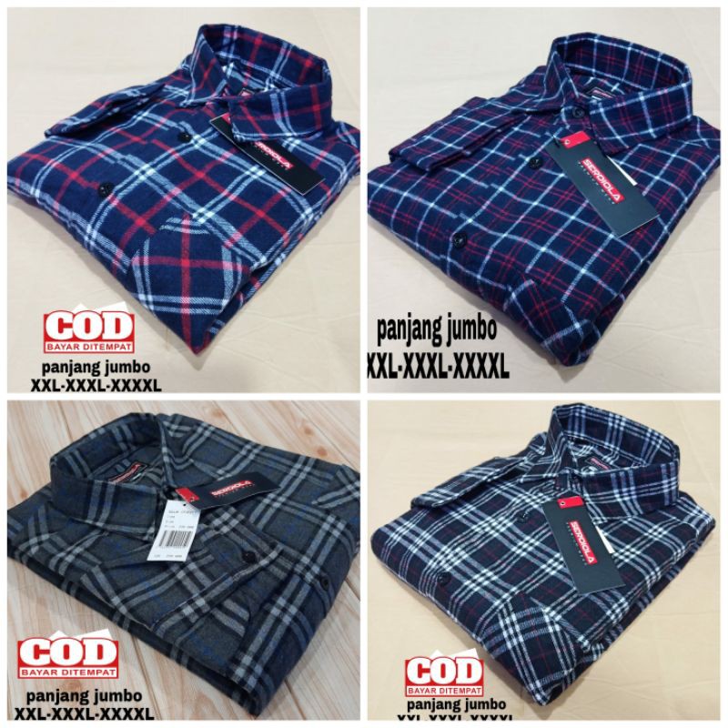 PROMO kemeja flanel import big size XXL-XXXL-XXXXL lengan panjang pria ter baru termurah