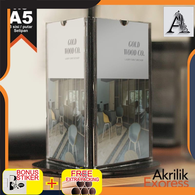 

Promo TERMURAH / Tempat brosur Akrilik / Display brosur akrilik H3