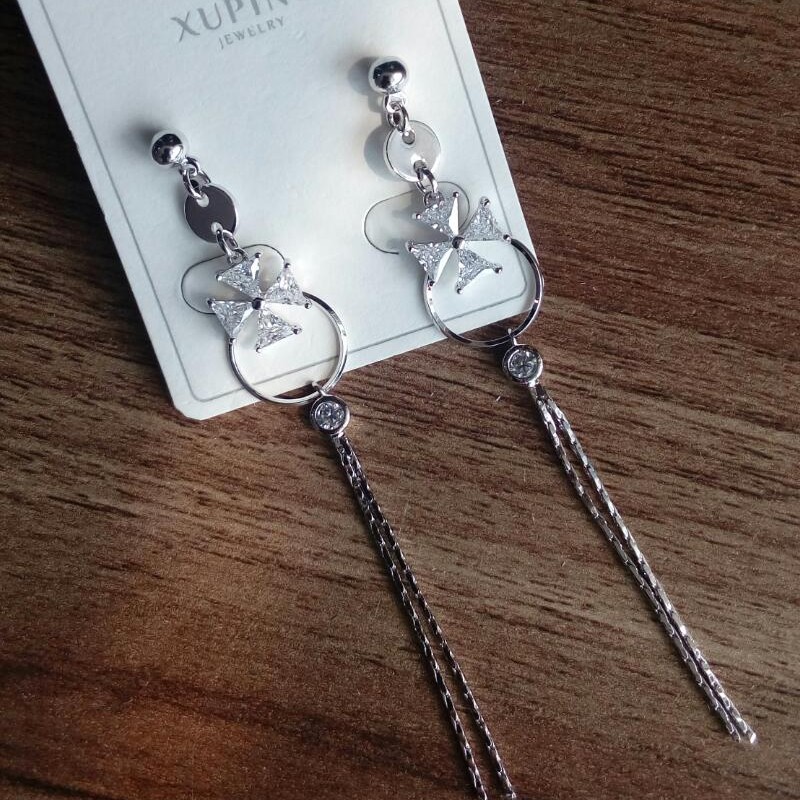 Anting XUPING Panjang Jurai Daun