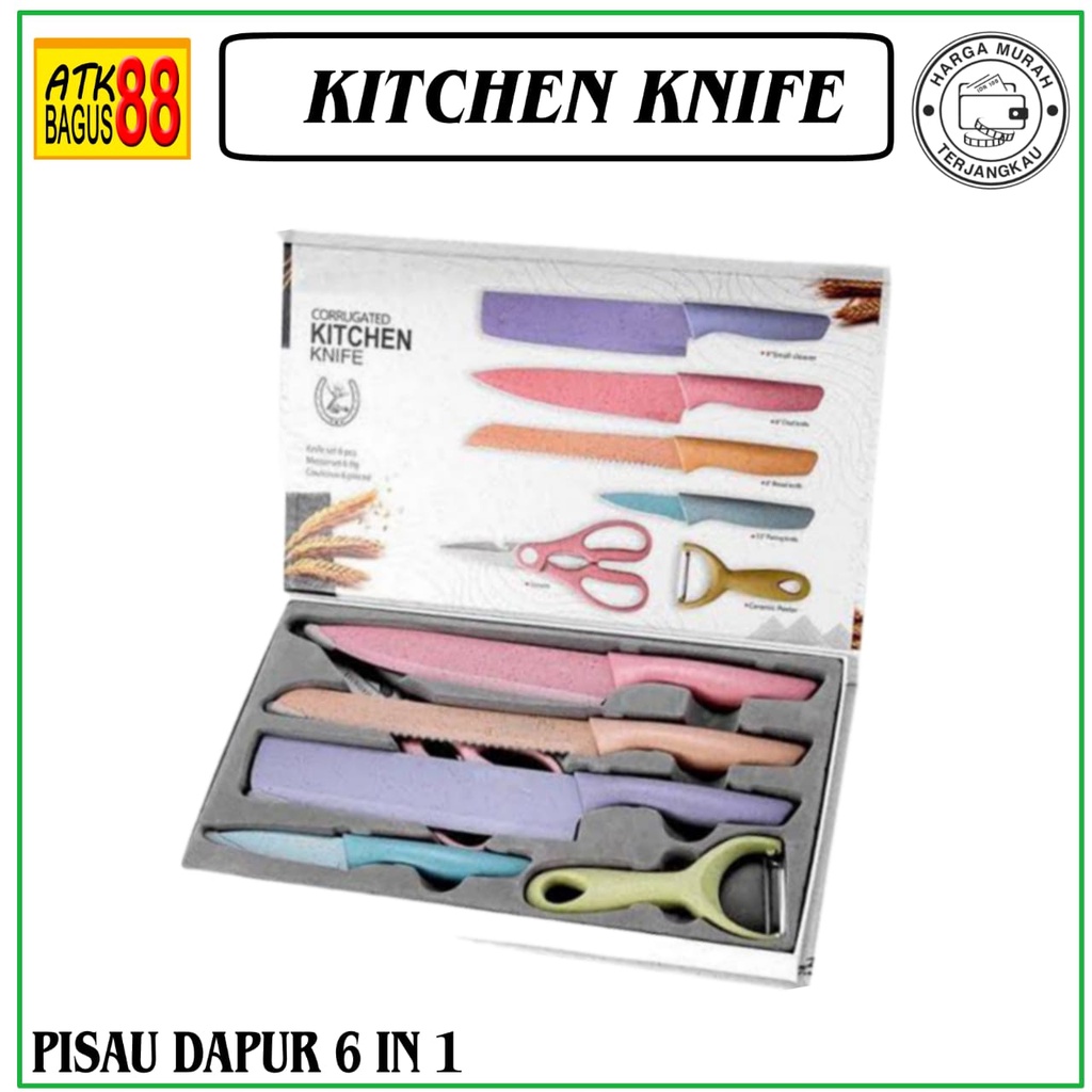 Pisau Dapur 6 in 1 Evcrierh Corrugated Kitchen