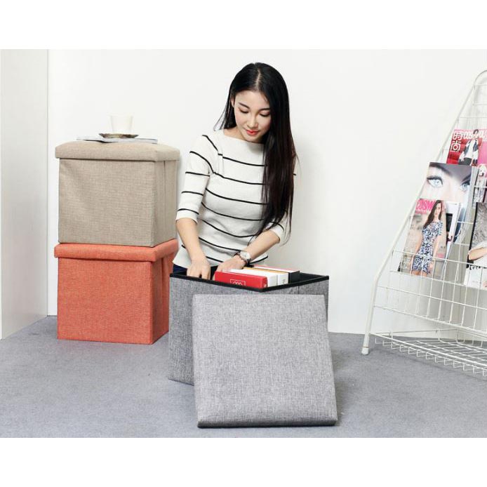 Storage Box Multifungs Sofa Kotak Penyimpanan Barang 30x30x30cm - Gray