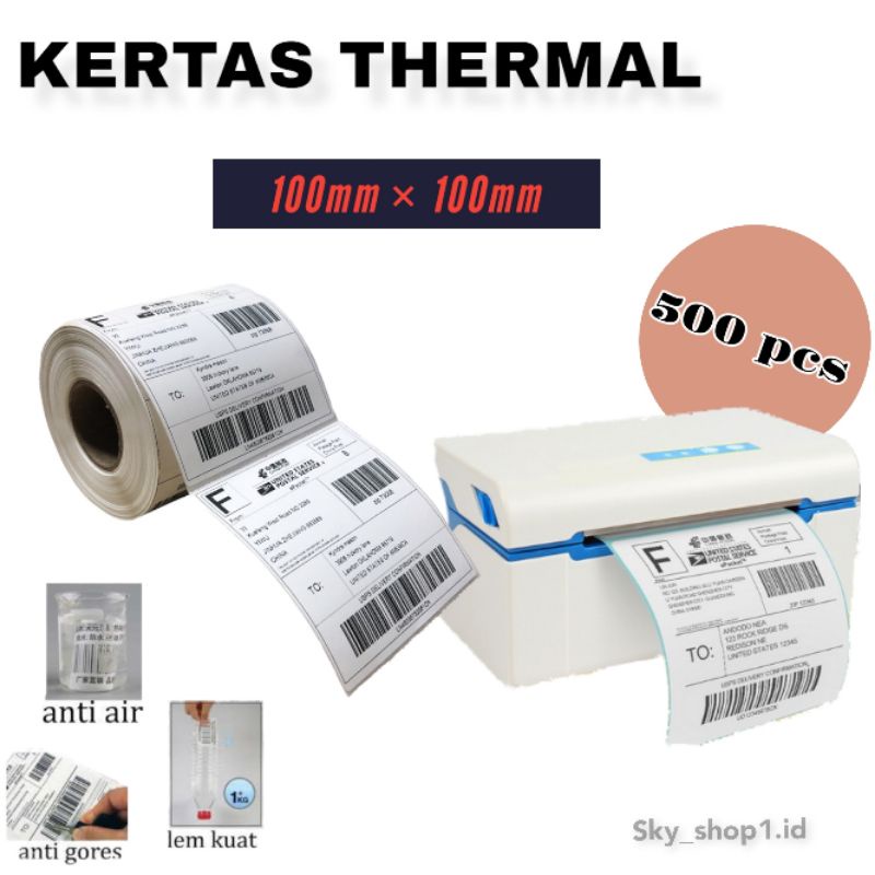 

KERTAS THERMAL 100mm×100mm / KERTAS RESI PENGIRIMAN/ LABEL BARCODE DIRECT THERMAL