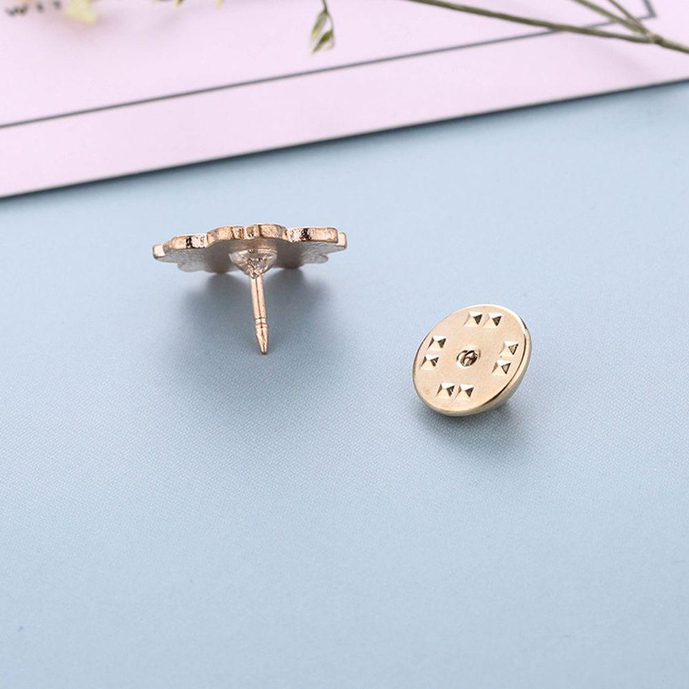 5pcs Alloy Enamel Brooches Sakura Flower Pins Button 20x20x2mm