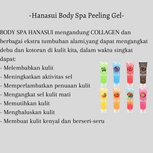 Hanasui Body Spa Peeling Gel / Peluntur Daki / BODYSPA NEW BPOM Original 100%