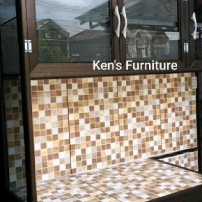 Lemari Rak Dapur Piring Undak Kaca Riben Full Aluminium Tebal Rookiemag21