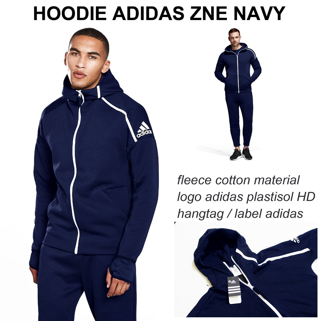JAKET HOODIE ADIDAS ZNE NAVY GRADE ORIGINAL