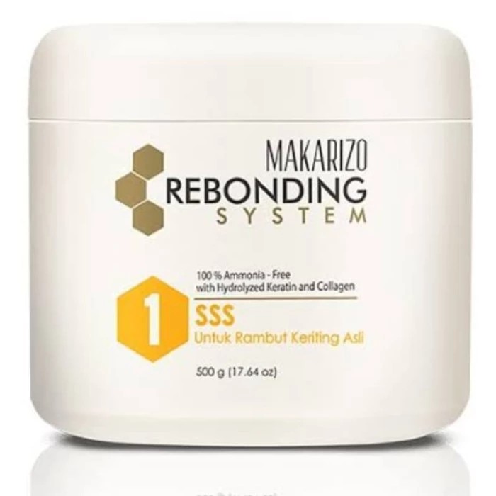 ❤ jselectiv ❤ MAKARIZO PRO (RSS) REBONDING SYSTEM STRAIGHTENING Step 1 - 500gr (1/2kg) POT | Obat/Krim Pelurus Rambut Step 1 MAKARIZO Gold Edition/Super Gold/Extremely Damaged/Anti Resistant/SSS - 500gr