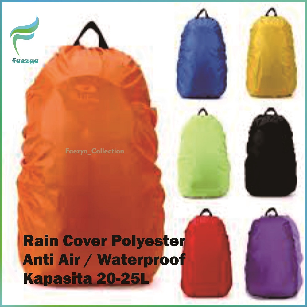 Rain Cover Bag Pelindung Tas Ransel Punggung Bahan Polyester Waterproof 20-25L