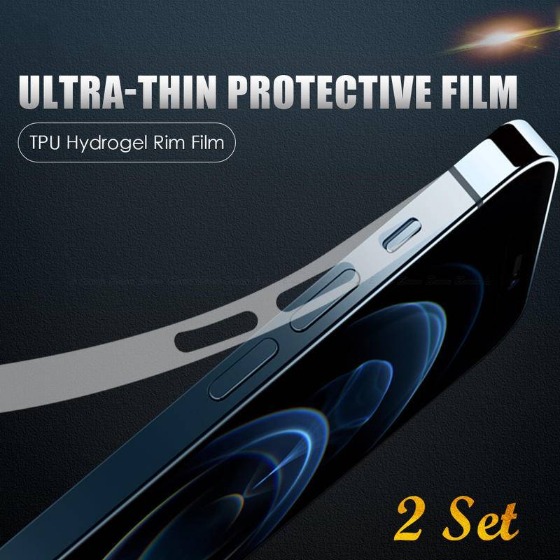 2PCS For iPhone 13 Pro Max Side Film Hydrogel Protective Frame Film For iPhone 13 mini Matte Clear Anti-Scratch Phone Border Sticker