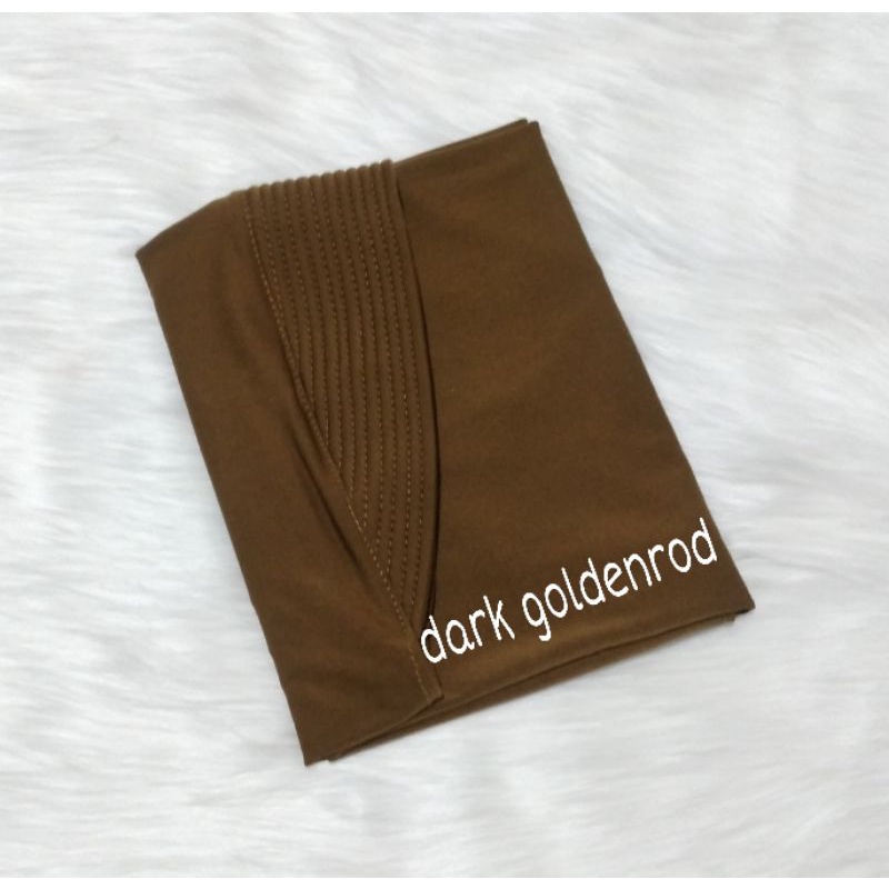 Hijab Bergo Spandek Jersey Menutup Dada/Hijab Instan Bergo Hamidah/Hijab Sport-Dark goldenrod