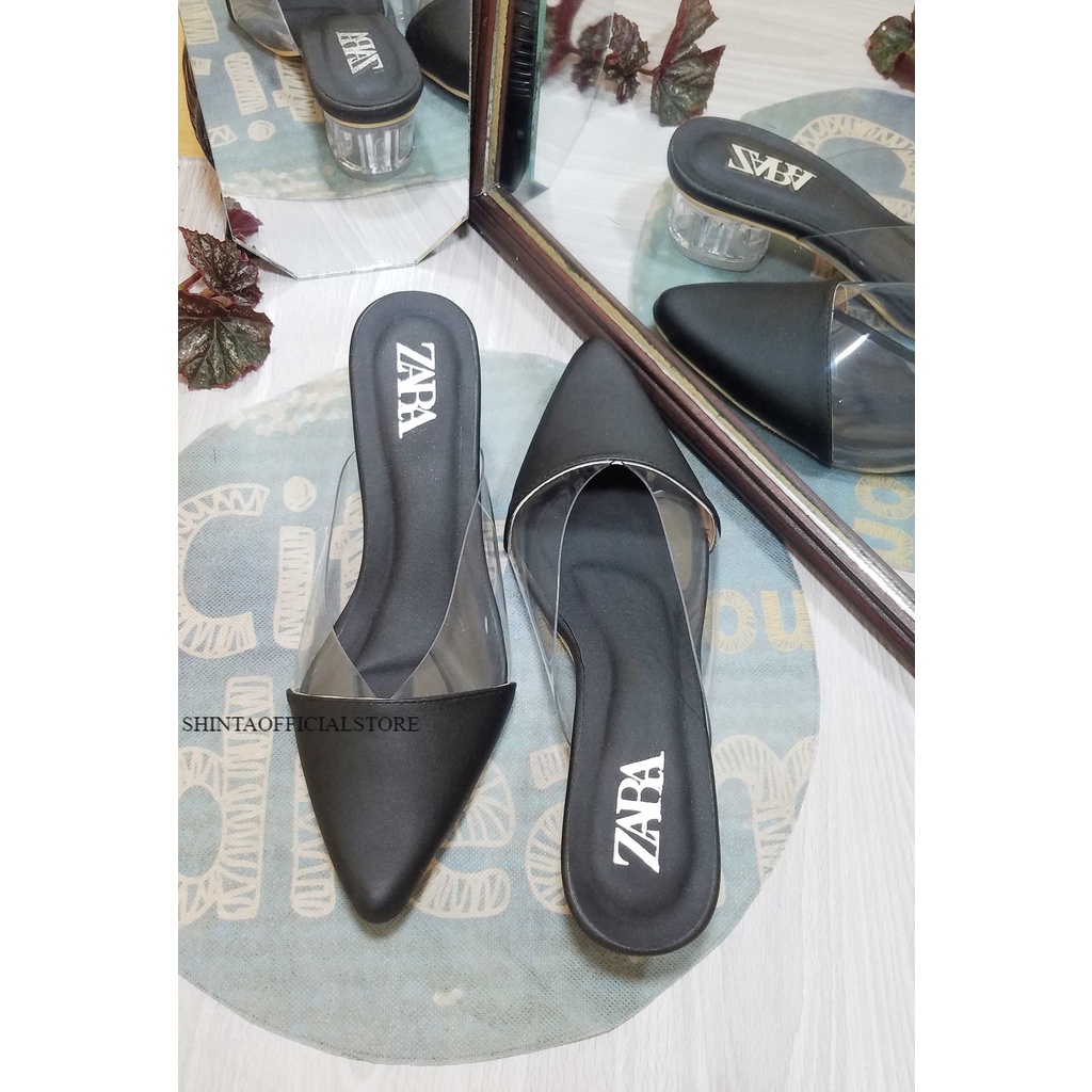 SHINTA - Sandal Hak Kaca Zara II Sandal Slop Hak Kaca II Sandal Hak Kaca Terbaru 2021 II BC-02