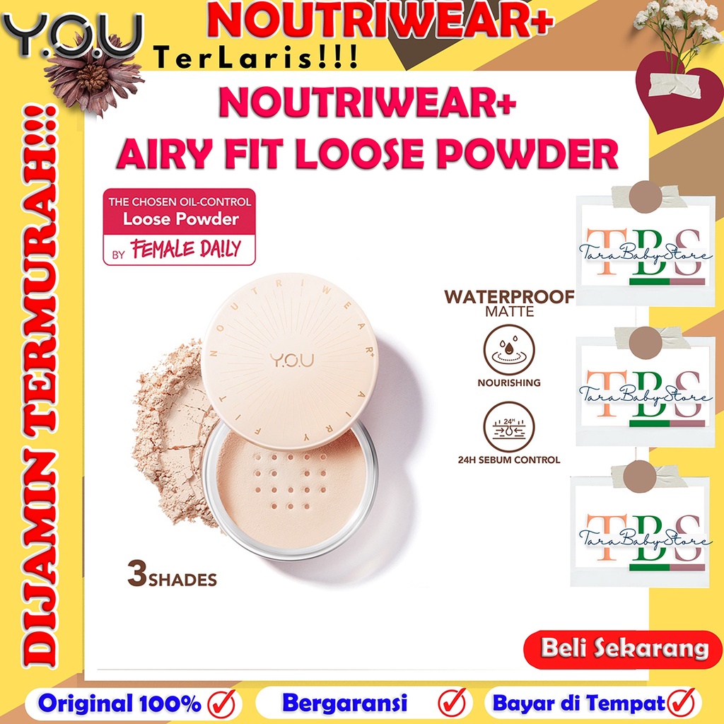 [ READY STOCK ] YOU NoutriWear+ Airy Fit Loose Powder [Nourishing | Oil-control Hingga 24 Jam | Tahan Lama | Tahan Air] - Bedak Tabur