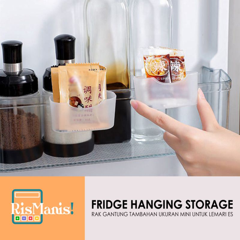 FRIDGE HANGING STORAGE - Rak Gantung Lemari Es Tambahan Kotak Mini Penyimpanan Organizer Kulkas Rapi