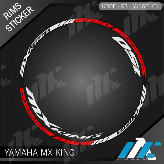 YJ150 01 - LIST VELG MX KING - STIKER STICKER LIS VELG MX KING 150