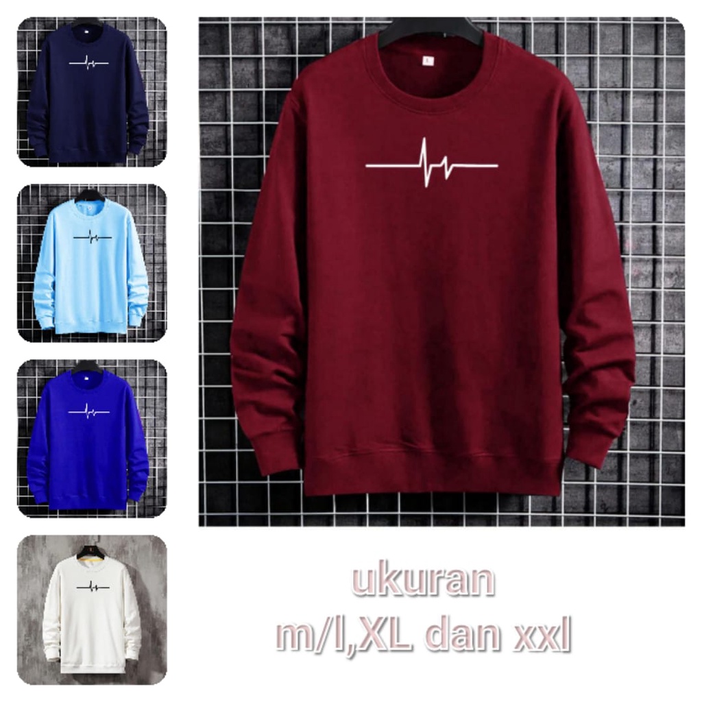 baju sweater detak /  sweater crewneck /  switer cowo kekinian / sweater crewneck terlaris - alipio fashion