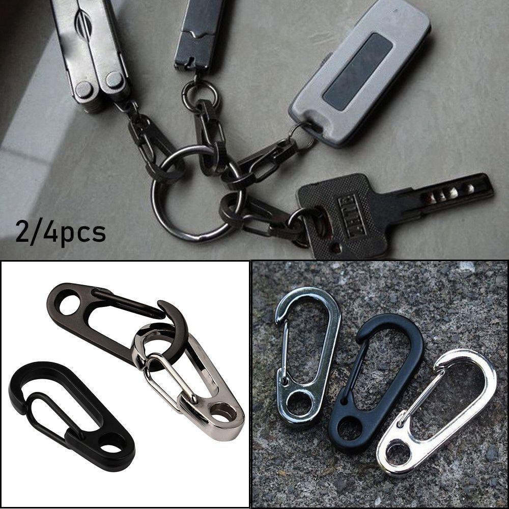 Nanas2/4pcs D Carabiner Gantung Gesper Kait Luar Ruangan Safety Travel Tools Camping Keyring