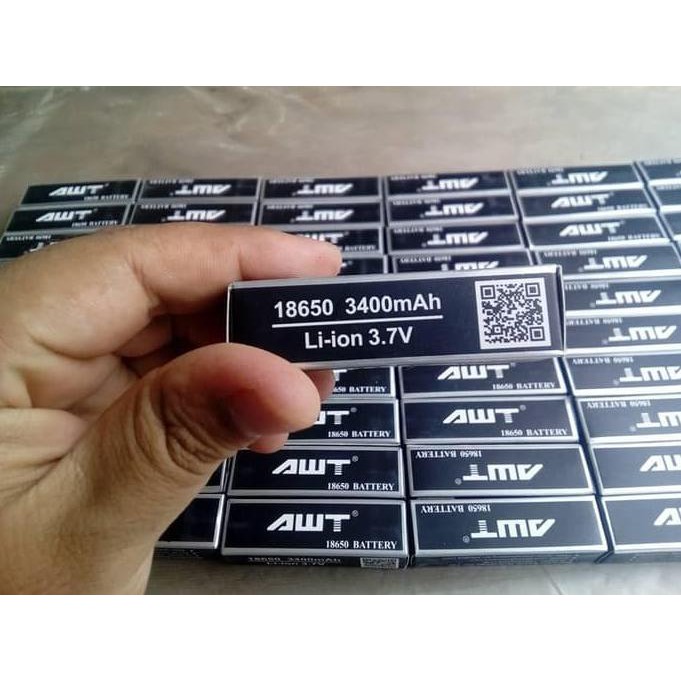 Battery Awt 18650 3400mah Black / Hitam