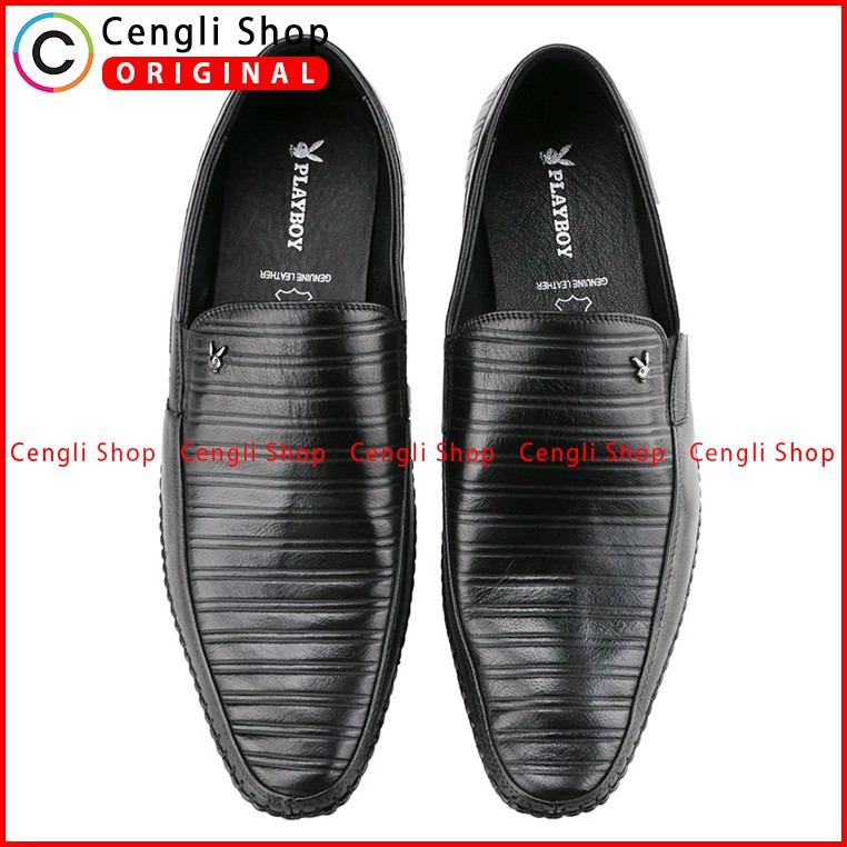 PLAYBOY SEPATU KERJA KANTOR PRIA BRANDED ORIGINAL TERBARU HITAM PL01