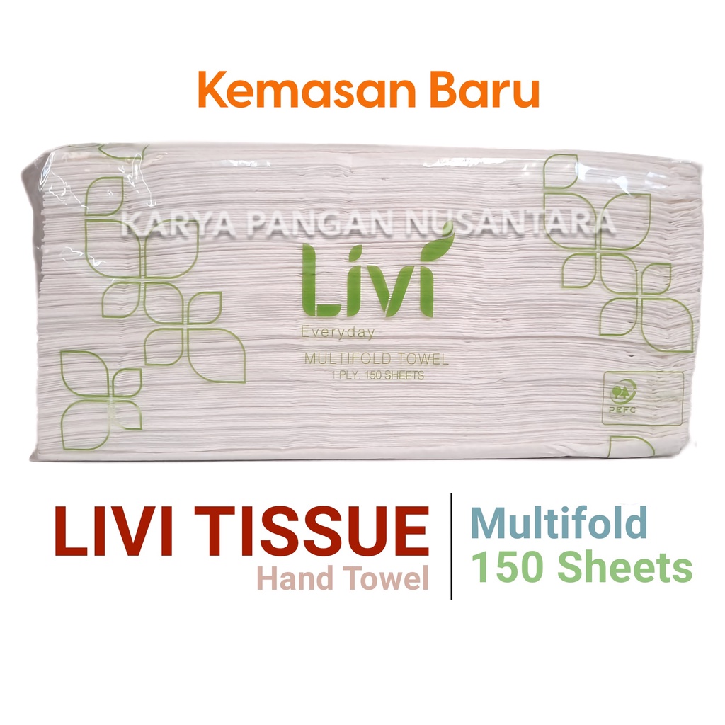 LIVI TISSUE SMART HAND TOWEL 150S MULTIFOLD TISU LIVI TISU WASTAFEL PULPIES HAND TOWEL