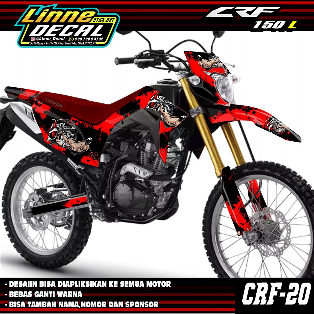 Decal Sticker Custom Honda CRF 150 L Wolf Dekal Stiker Striping Crf 150 L 20 Shopee Indonesia