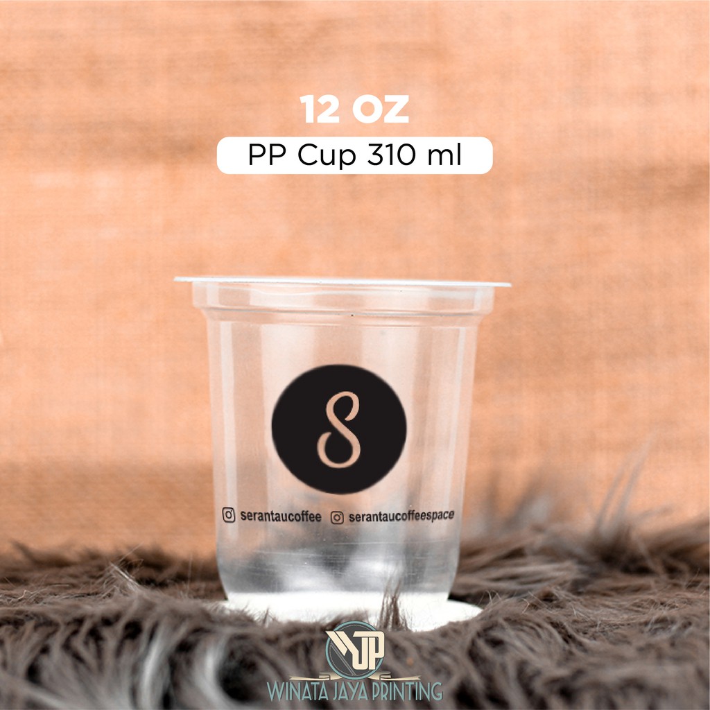 SABLON CUP + PLASTIC CUP / PLASTIK CUP OVAL 12 OZ OVAL (310 ml)