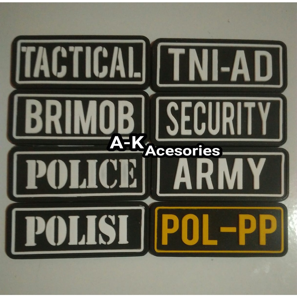 emblem karet/patch rubber army/scurity/tni ad/ untuk samping topi