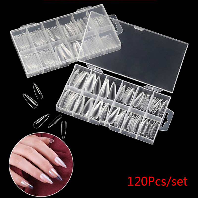 (KUKU) 120pcs / Set Poly Gel UV Builder KUKU Palsu Extension Untuk Nail Art