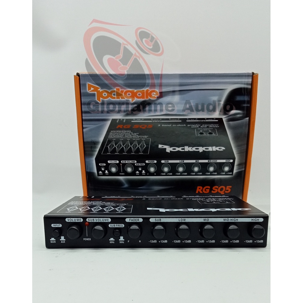 Pre-amp Parametric Equalizer Car Mobil Rockgate Rockqate RG-SQ5 5Band