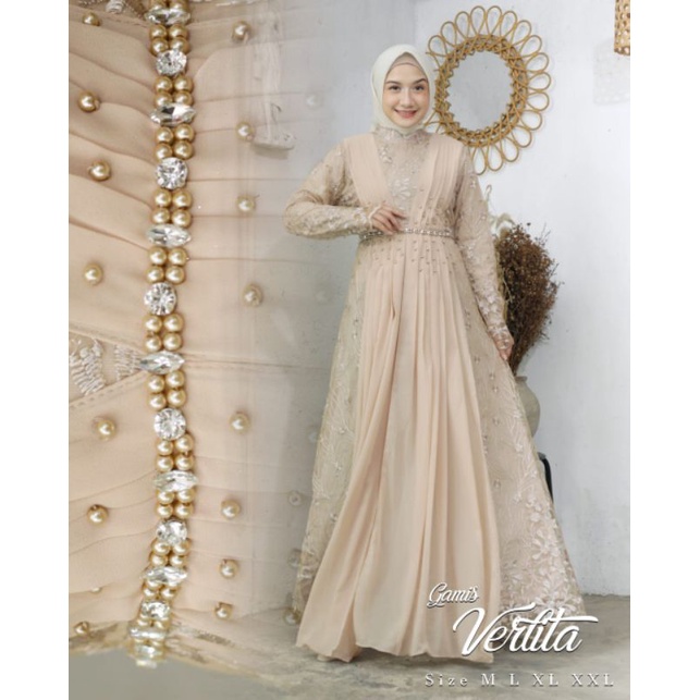 Gamis Verlita NK / Kebaya Gamis Pesta Modern Terbaru / Dress Kondangan