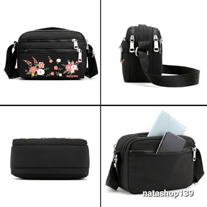 Hot Sale 2020 Fashion Tas Selempang Casual Small Flower Bordir Beautiful Bag Travel School Bag