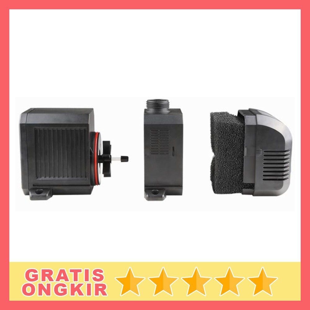 Grab Medan Pompa Air Aquarium Ikan Quiet Submersible Pump Fish Tank 20W SUNSUN HJ-1100 Hitam