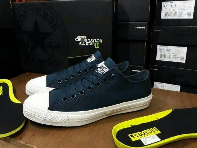 Sepatu Converse CT Lunarlon BNIB Navy Sneakers Cewek Cowok Biru Dongker Import Premium Vietnam