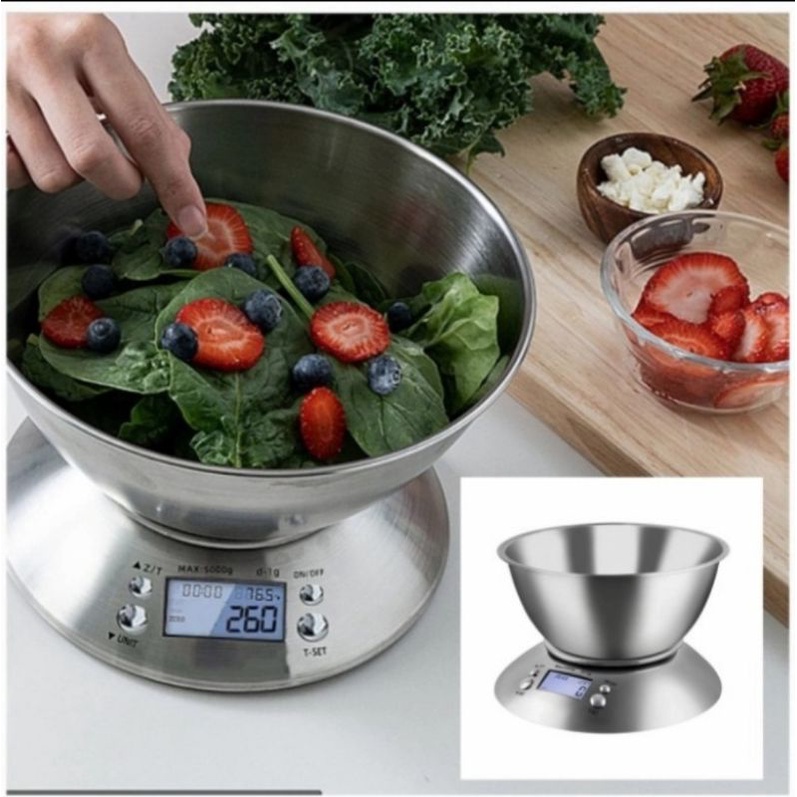 IDEALIFE IL 210B Timer &amp; Bowl - Timbangan Kue / Dapur Digital 5kg ORIGINAL