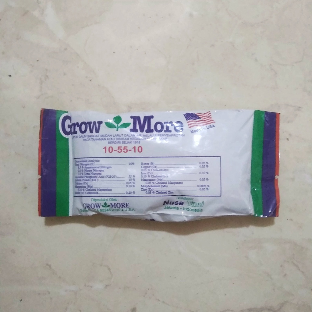 Pupuk Grow more 10 55 10 Kemasan Pabrik Merangsang Daun Bunga Buah